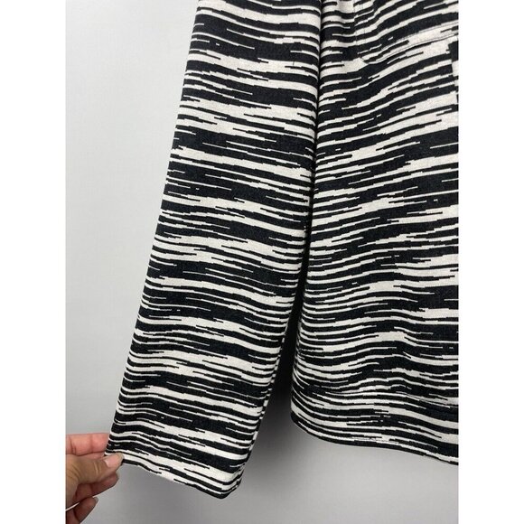 Chico’s Black White Zebra Geometric Print Open Front Long Sleeve Blazer Sz XL/16 - Picture 2 of 8